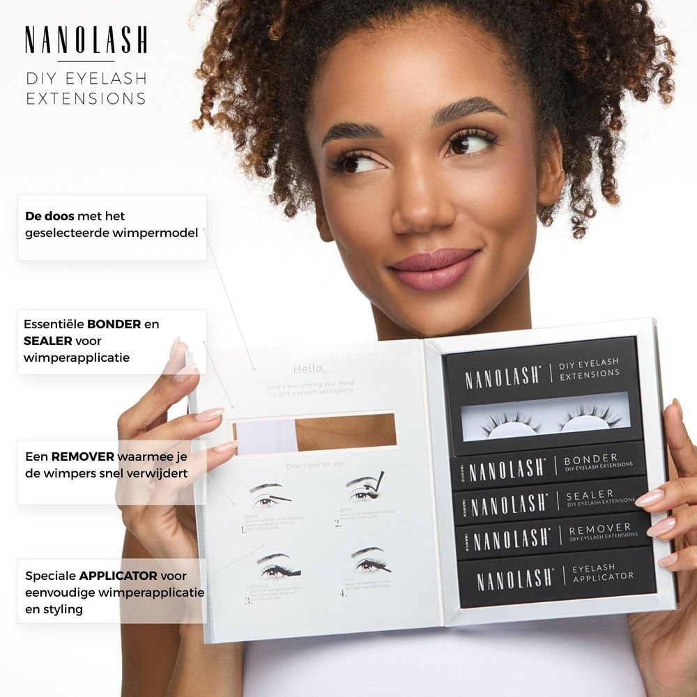 Starter kit wimperextensions in cluster voor zelf verlenging thuis Nanolash CLASSY