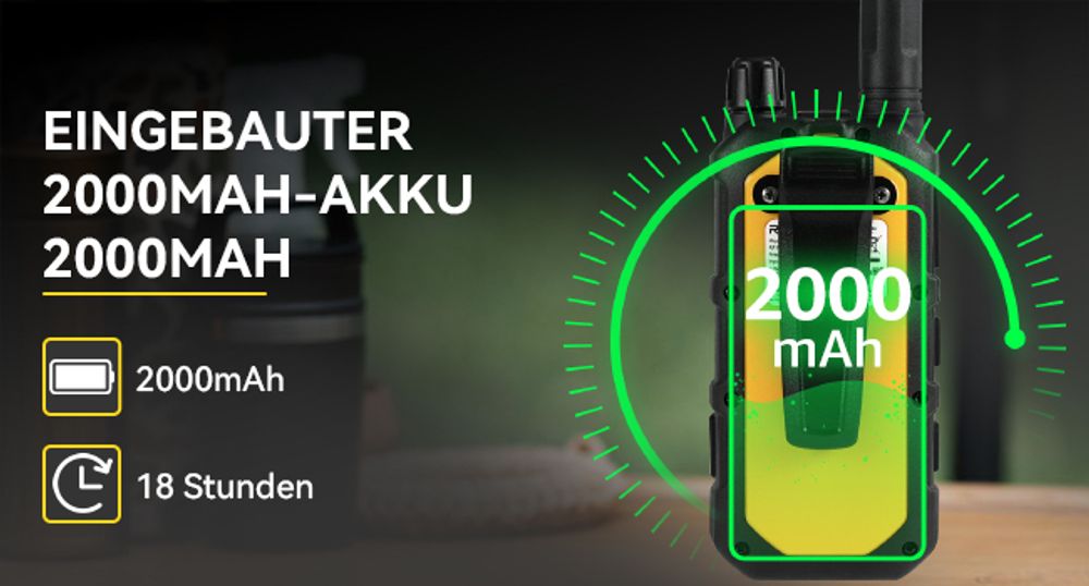 Retevis RB648 Plus Walkie Talkie mit Großer Reichweite, Wasserdichtes Funkgerät IP67, 2000mAh Typ C, Dual-PTT, Vibrationserinnerung