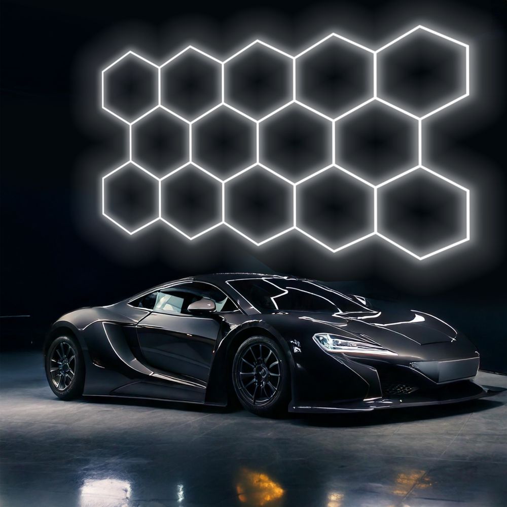 LED Lampe HEXAGON Deckenpaneel Beleuchtung Werkstatt Garage Haus 528x319 cm
