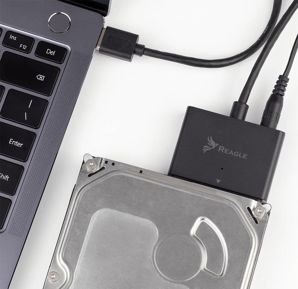 Reagle Sata Hdd Ssd Adapter Usb 3.1 2,5/3,5 Zoll Bis 12Tb Mit 24W Netzteil Externer Festplatten Adapter Uasp Trim Support Kompatibel Für Mac Pc