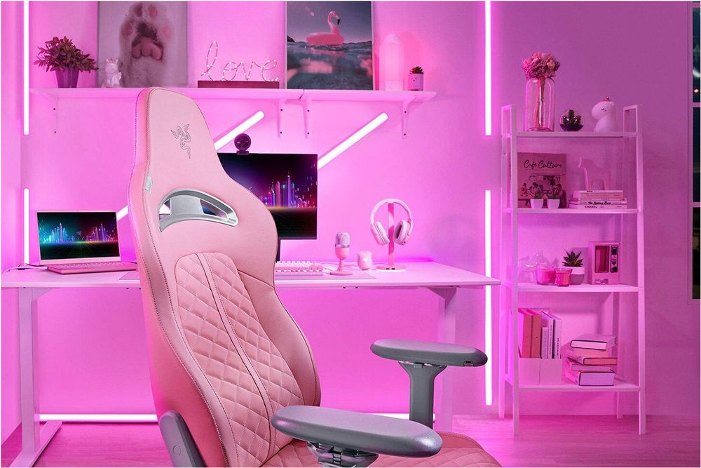 Razer Enki, Gaming-Stuhl, Farbe: rosa, Quartz, Kunstleder