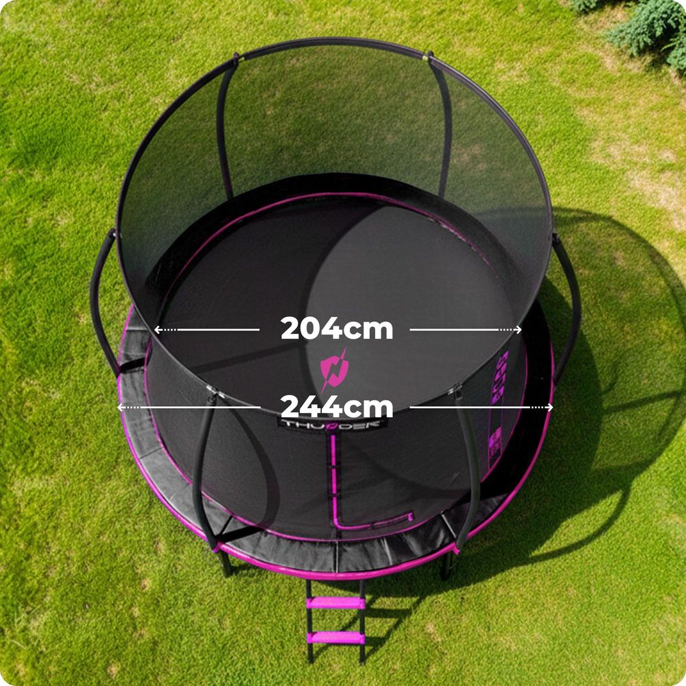 Thunder Zahradní trampolína Ultra 244 cm 8 ft vnitřní síť 150 kg Čierna Růžová