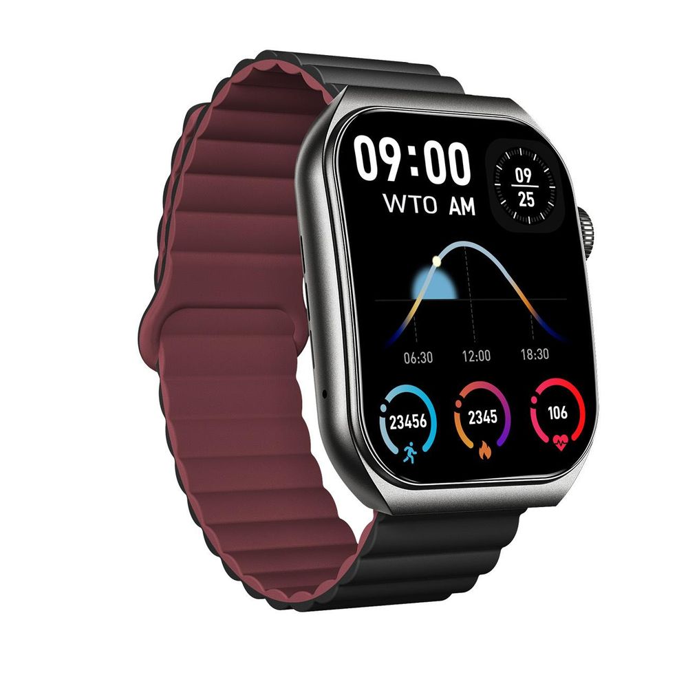 Forever, smartwatch de sport avec écran AMOLED 3D et appel Bluetooth Tiron, noir