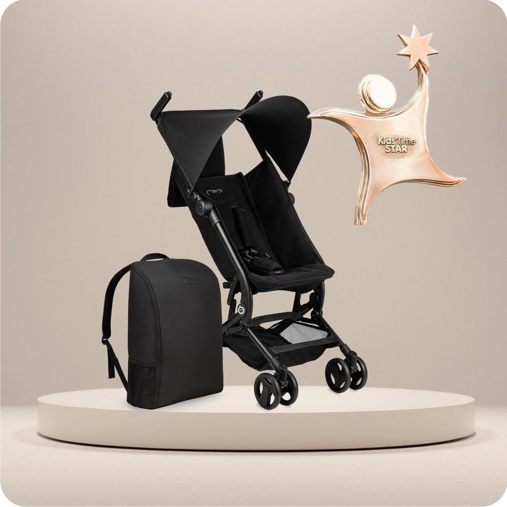 MoMi GRACE Buggy Kinderwagen - Rucksack, Leicht 5.65 kg - Schwarz