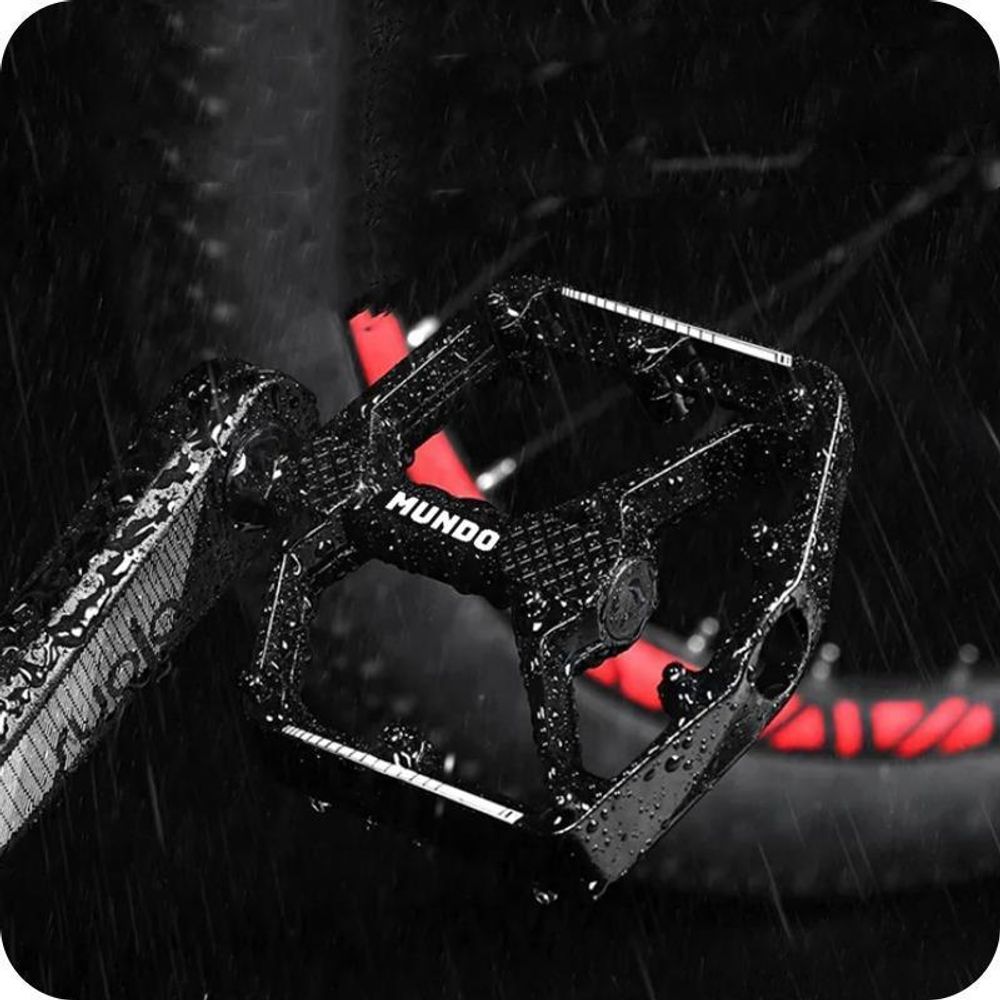 MUNDO® Fahrradpedale 9/16" – Aluminium Pedale mit rutschfesten Pins, leicht und langlebig für MTB, Trekking- und Citybikes