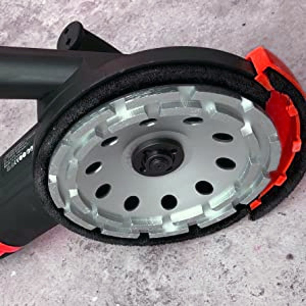 FANZWORK Betonschleifer Betonfräse 2000W Set mit 180mm Diamantschleiftopf und Absaughaube