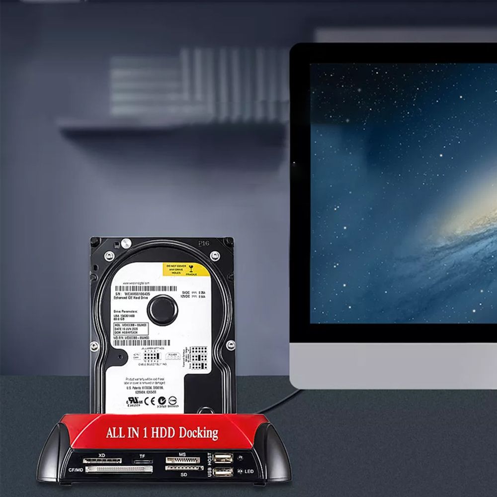 HDD Docking Station 2 USB IDE SATA Festplatten USB 2.0 Dockingstation 2,5 Zoll 3,5 Zoll SSD Docking-Station Offline-Klonen Klonfunktion Adapter Retoo