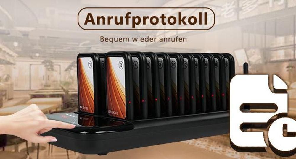 Retekess TD173 Restaurant Pager System, 20Pagers, 500M Pager Rufsystem, 7 Rufmod, 24H, Pager Pieper für Food Court, Hotel, Café, Bar, walkie talkie