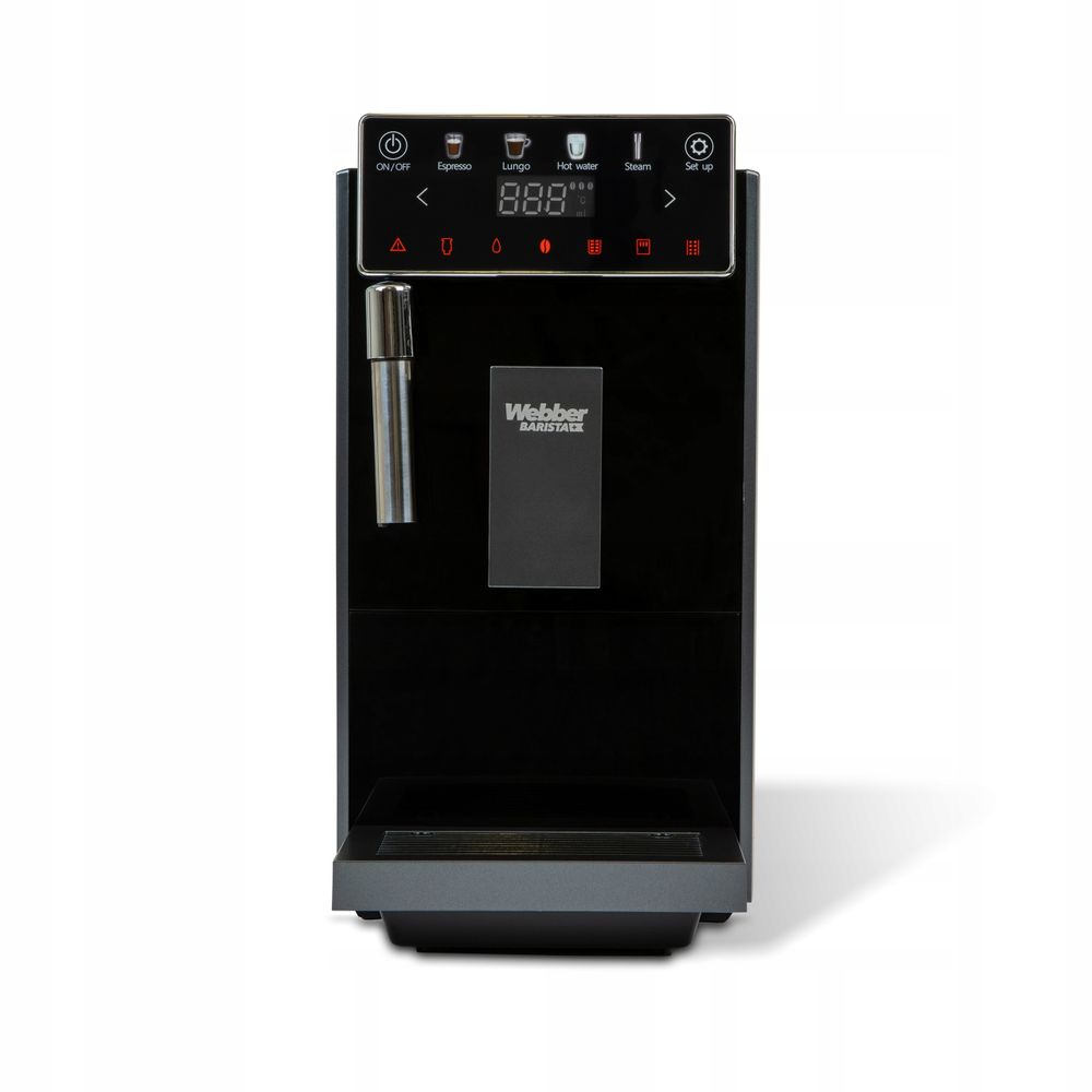 WEBBER A7 VENETO Kaffeevollautomat – 19 bar Druck, Espressomaschine mit Milchaufschäumer, automatische Bedienung