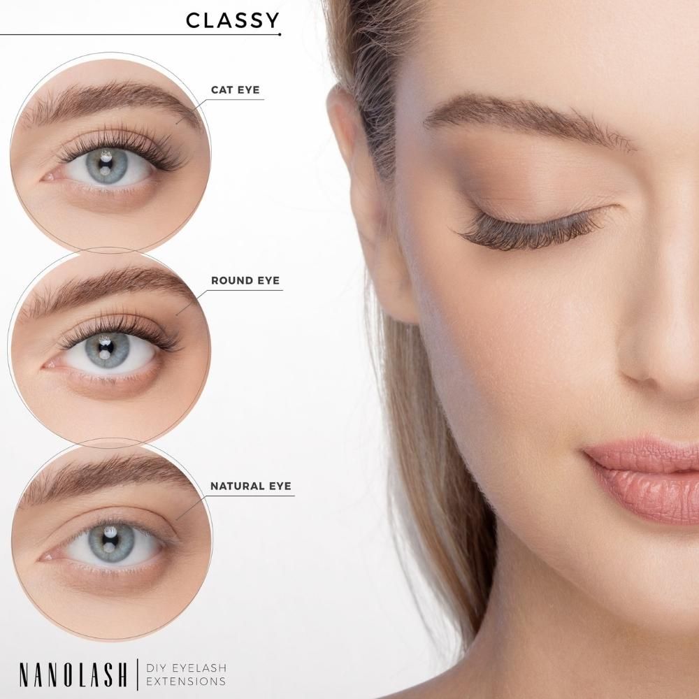 Nanolash DIY Eyelash Extensions Starter Kit sada na domácí prodloužení řas Classy