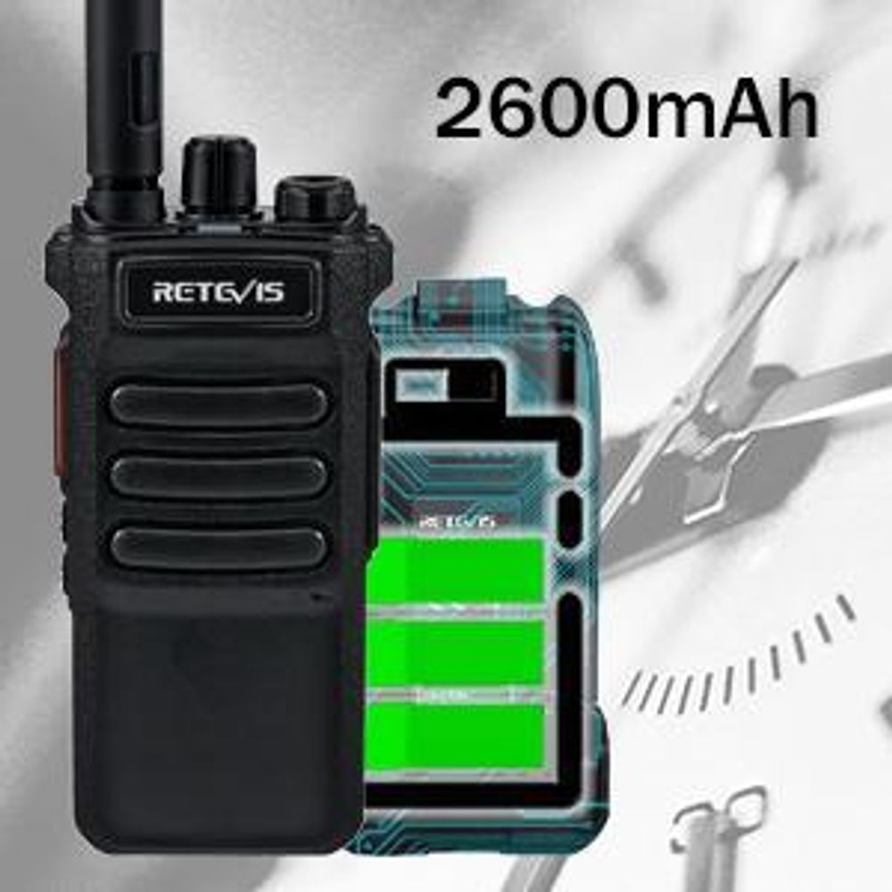Retevis RT86 Radiotelefony dwukierunkowe, walkie-talkie, walkie-talkie o dużej mocy 2600 mAh, alarm Vox Squelch Scan (czarny, opakowanie 3 szt.)