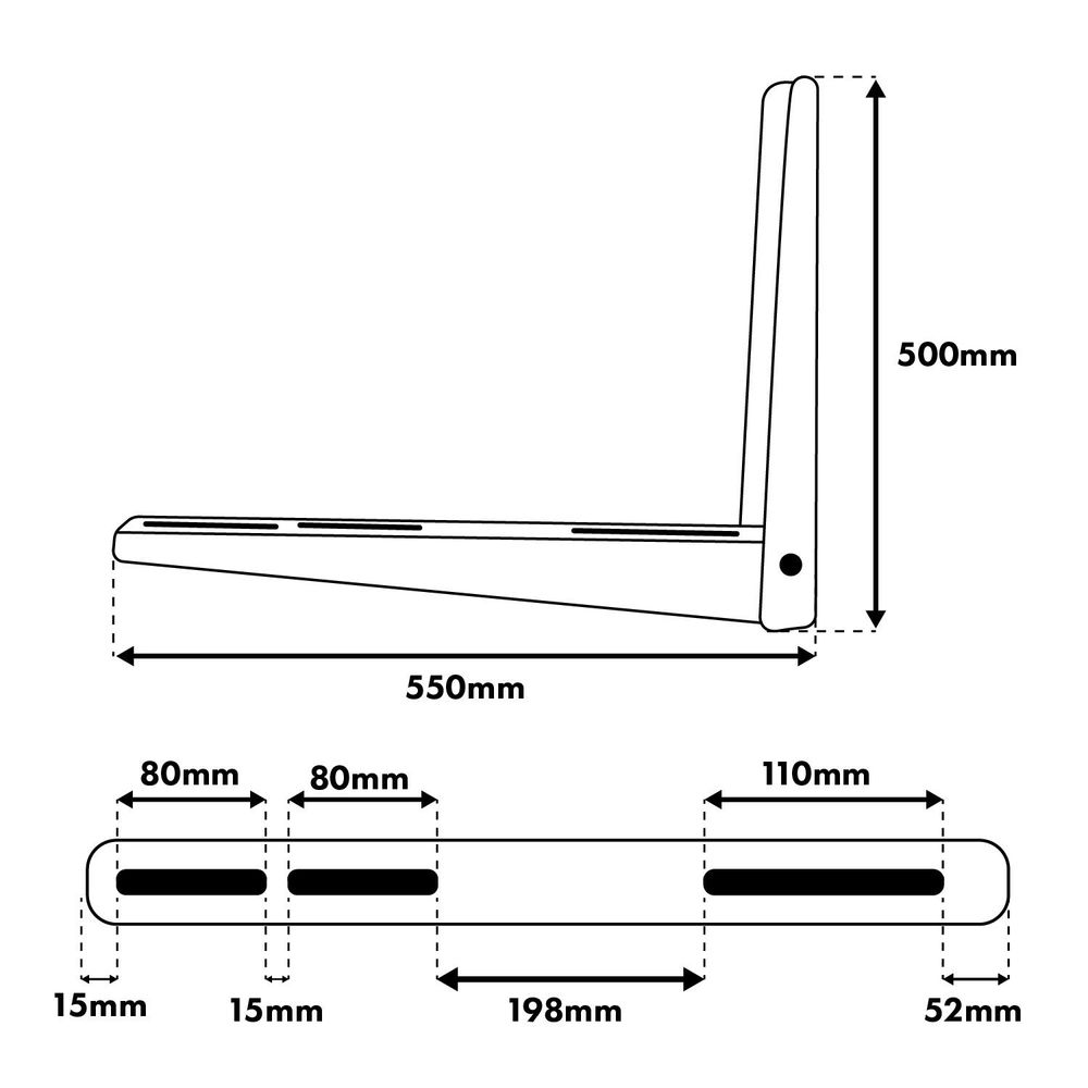 Halterung / Aufhängung für Maclean-Klimaanlagen / Wärmepumpen, Armlänge 500 × 550 mm verzinkter Stahl bis zu 250 kg MC-144