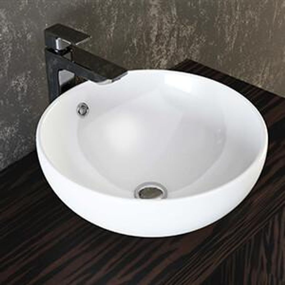 VILSTEIN Waschbecken, 44 cm, Keramik Aufsatz Waschschale, Weiss, Rund