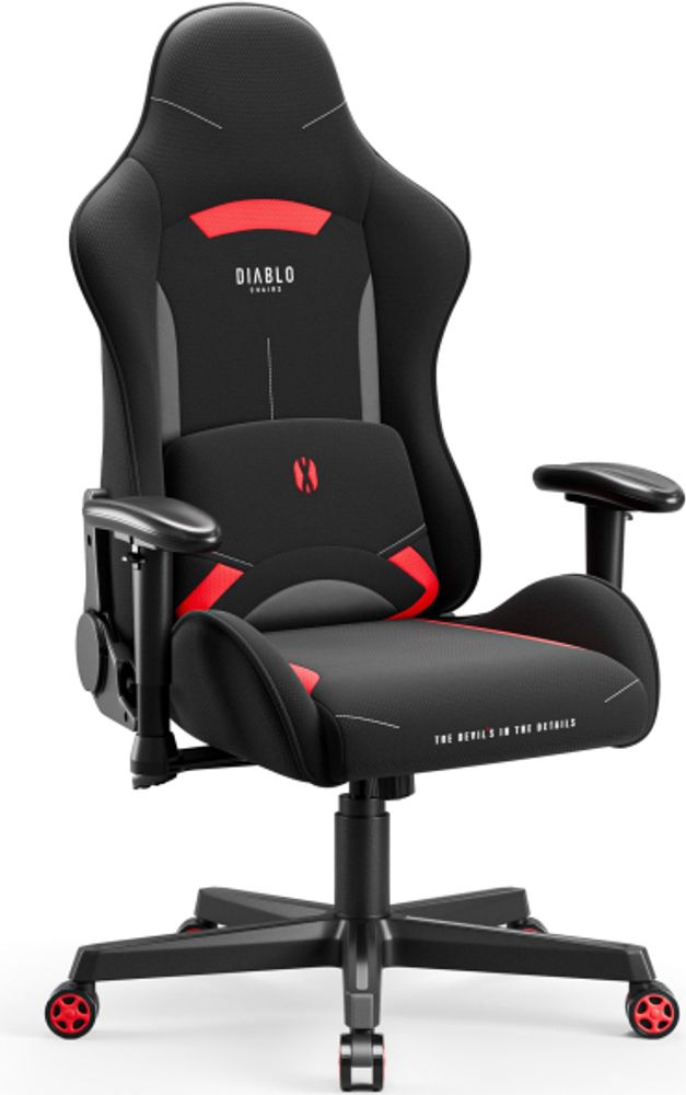 Diablo X-ST4RTER Gaming Stuhl Chair Bürostuhl Schreibtischstuhl PC Stuhl Ergonomisch Stoffbezug 2D Armlehnen Kippmechanismus