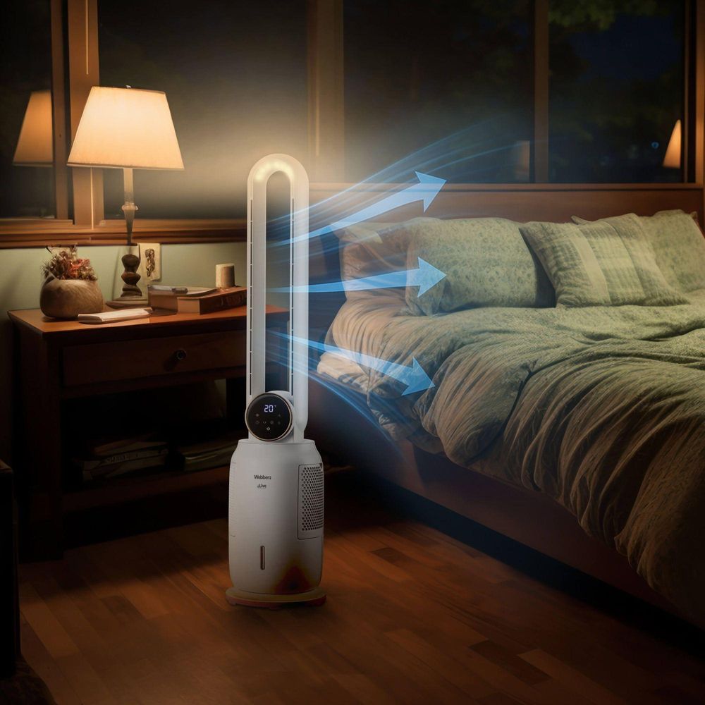 WEBBER WB1840B BEZKRÍDLOVÝ VENTILÁTOR – CHLADENIE, ZVLHČOVANIE, IONIZÁCIA 4 v 1