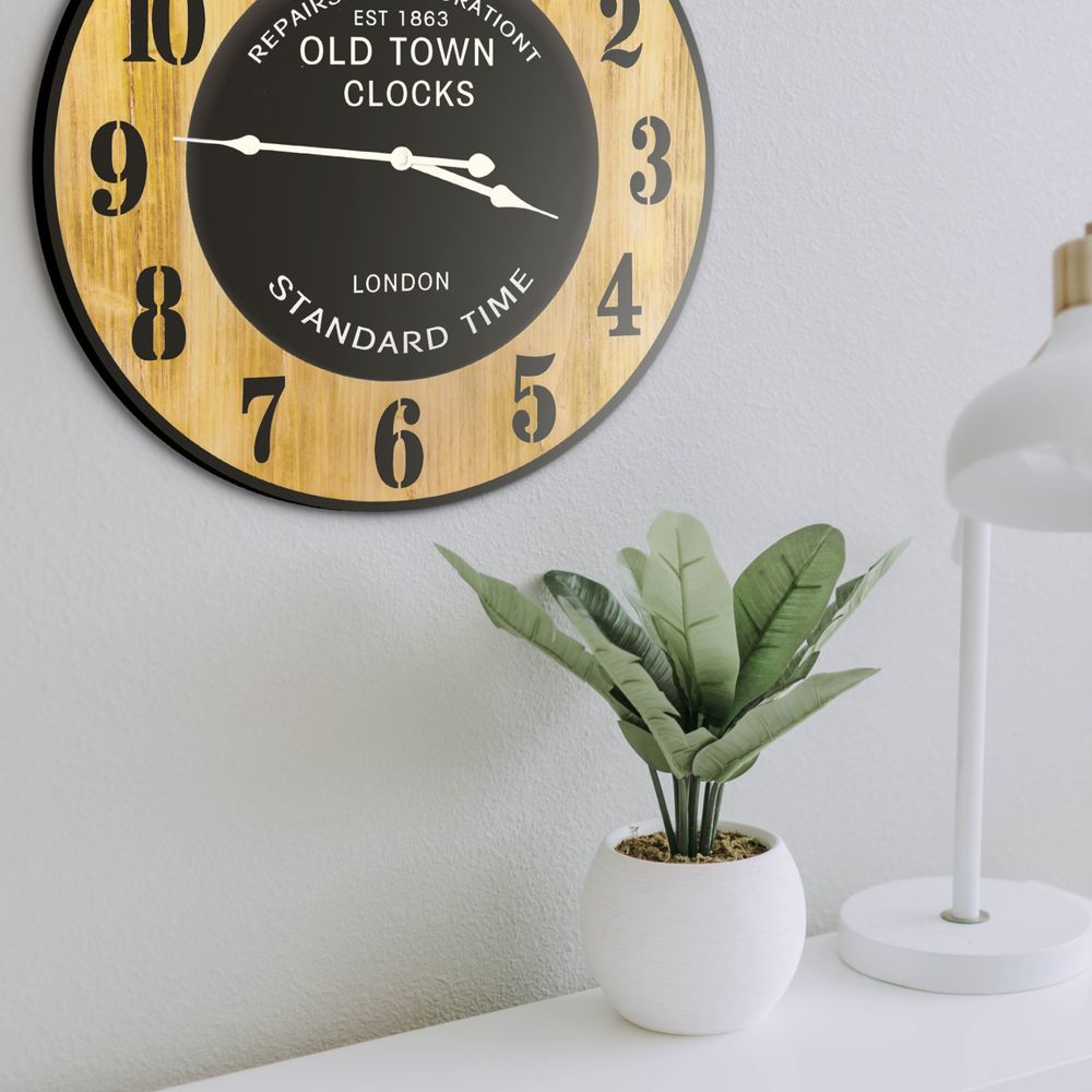 Große Wanduhr Holz Design Atmosphera Wanduhren 50 cm Durchmesser Quarzuhrwerk Wohnzimmer Home Büro Office Uhrwerk Wand Decoration Retoo