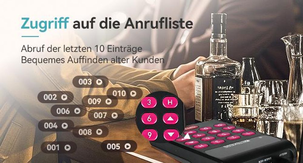 Retekess TD161 Restaurant Pager System, Pager Gastronomie, 500m, Leicht Einzurichten, Ausschalten mit Einem klick, für Hotels, Snacks, Bar (40 Pager)