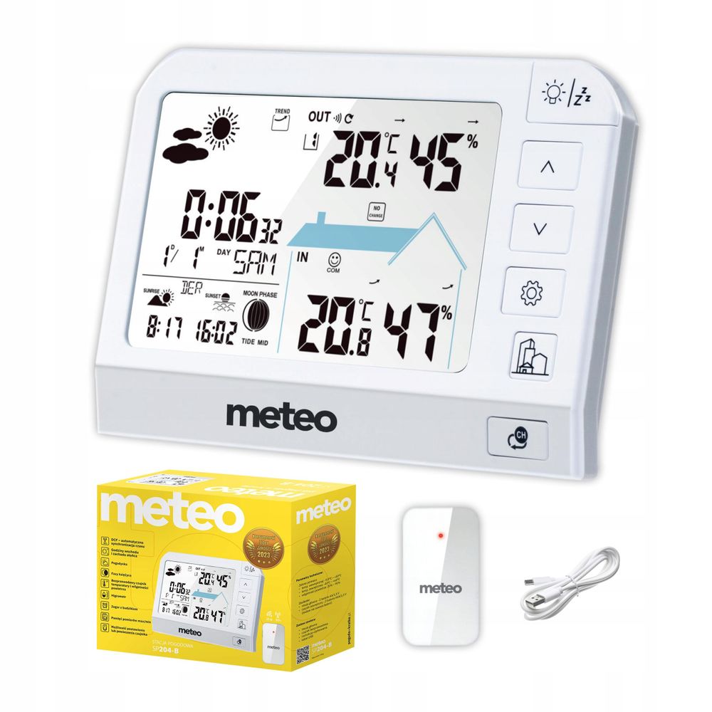 METEO SP204 Wetterstation mit kabellosem Außensensor.