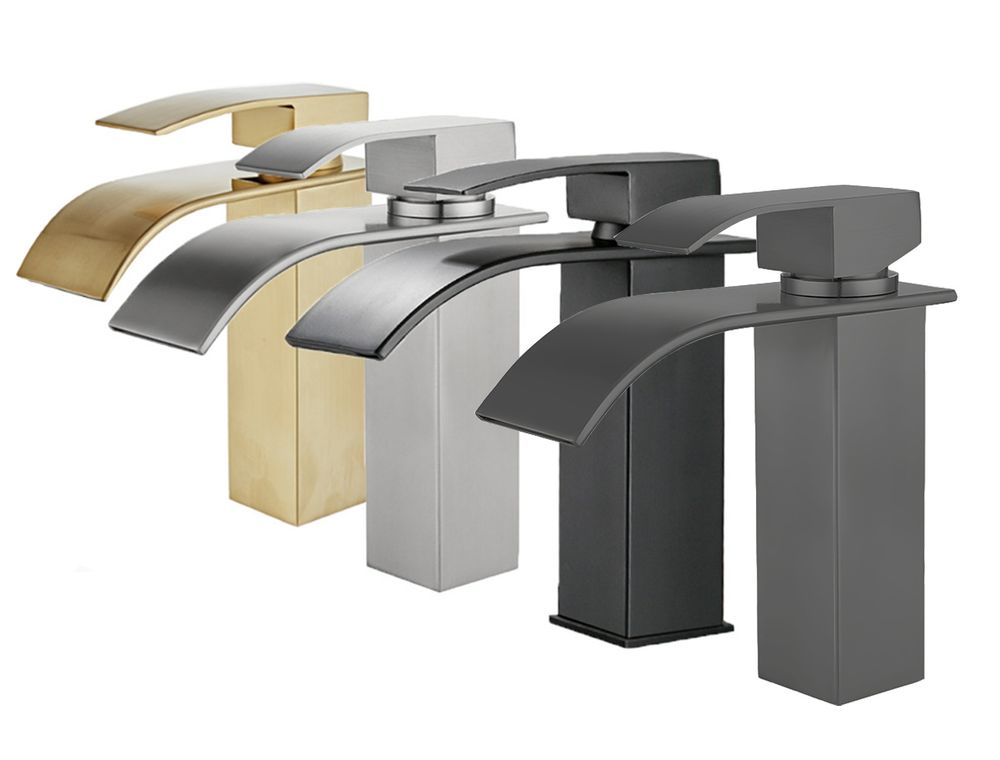 Hochwertiger Wasserhahn aus Edelstahl, Modernes Design, Badarmatur, Waschbecken Armatur, Mischbatterien Waschtischarmatur,  Gold