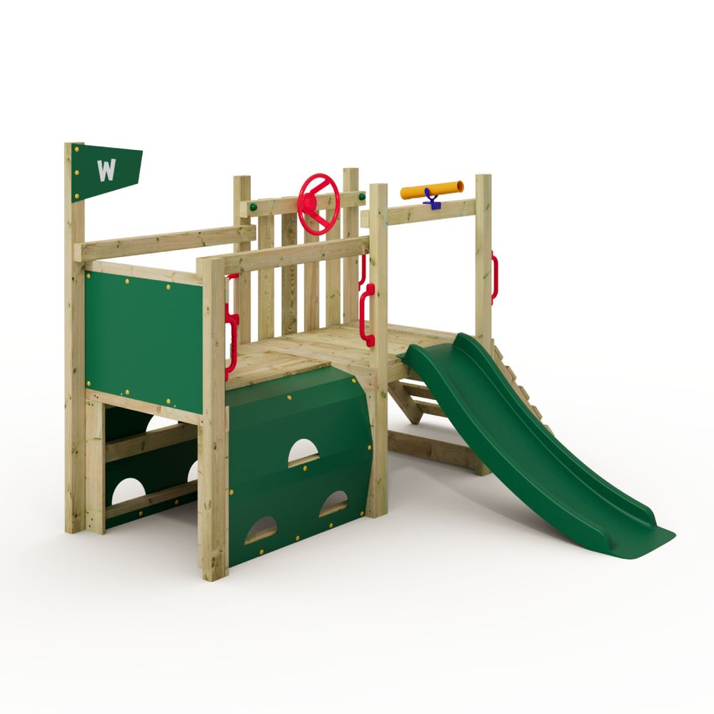 Spielturm für Kleinkinder Wickey My First Fort 2 mit Kletterelementen in Grün
