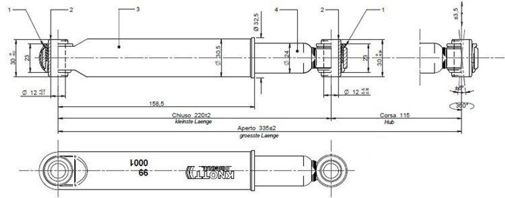 KNOTT Achsstoßdämpfer 750-1800 kg für gebremste Anhänger und Trailer