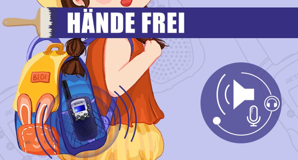 Retevis RT388 Walkie Talkie, Spielzeug ab 4-12 Jahre, Funkgeräte mit 3km Große Reichweite , Geschenke zum Schulanfang für Kinder