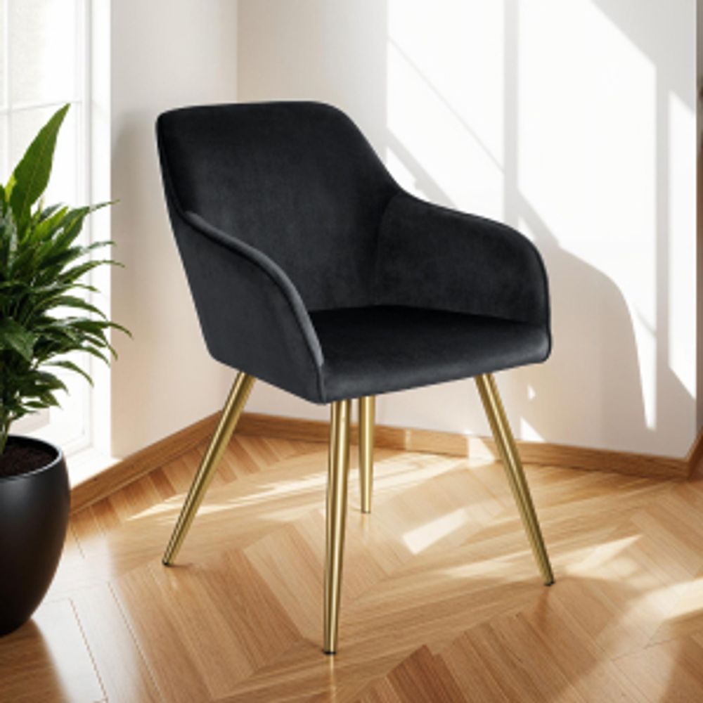 tectake® Esszimmerstuhl Marilyn gepolstert, in Samtoptik 58 x 62 x 82 cm
