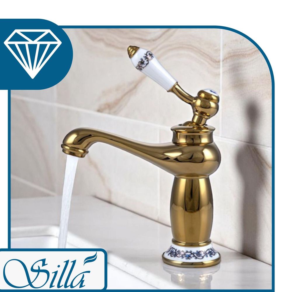 Silla, Gold, Armatur, Bad, Spültischarmatur, Wasserhahn Bad, Wasserhahn, Messing