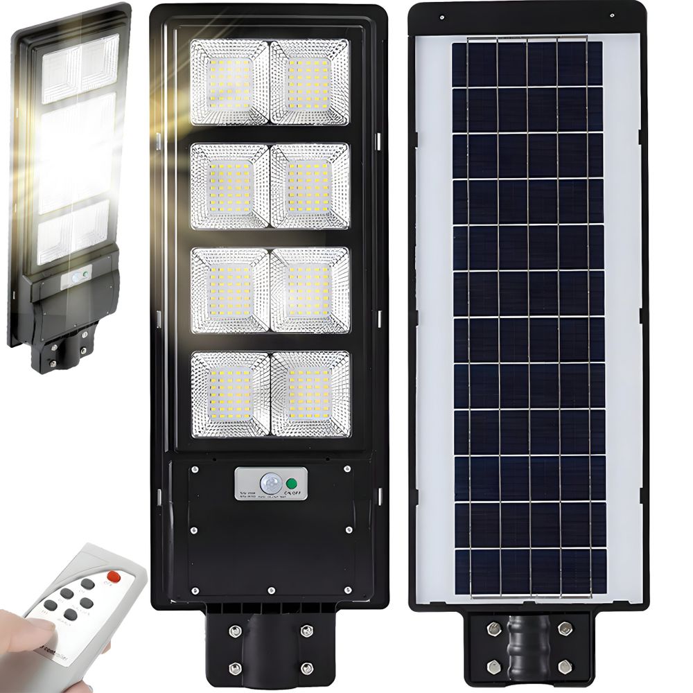 Solar Straßenlampe 360W mit Bewegungssensor LED 6000K Wandleuchte Außen Straßenleuchte mit Fernbedienung Sicherheitslicht Dämmerung Morgengrauen Retoo