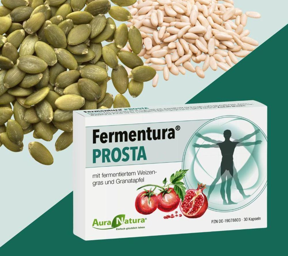 Fermentura® PROSTA | Teilfermentierter Prostata-Komplex in Kapseln | Mit fermentiertem Granatapfel-Mix & Weizengras, Kürbiskern, Zink & Selen