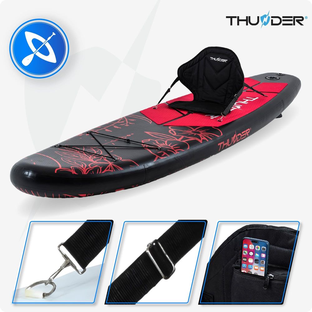 THUNDER Moth Stand Up Paddle Board 320x75x15 cm Rot Shwarz bis 150 kg