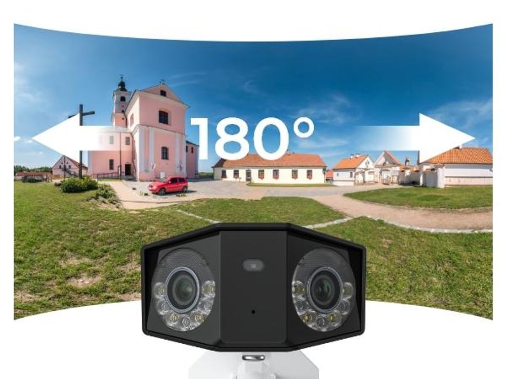 Reolink Duo 2 PoE, zewnętrzna kamera monitorująca 4K 8 MP z podwójnym obiektywem PoE, panorama 180°, wykrywanie osób/pojazdów/zwierząt, kolorowy noktowizor, dwukierunkowe audio