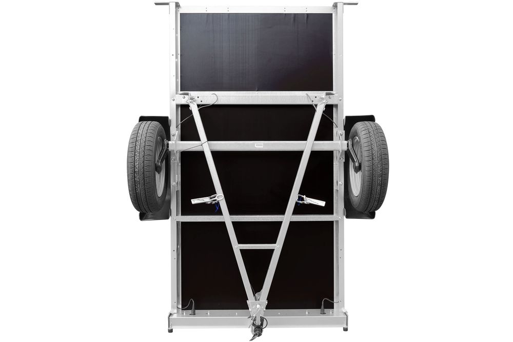 Tieflader Pkw Anhänger Garden Trailer 200 KIPP 200x106 cm 750 kg [mit Hochspriegel, Hochplane und Stützrad]