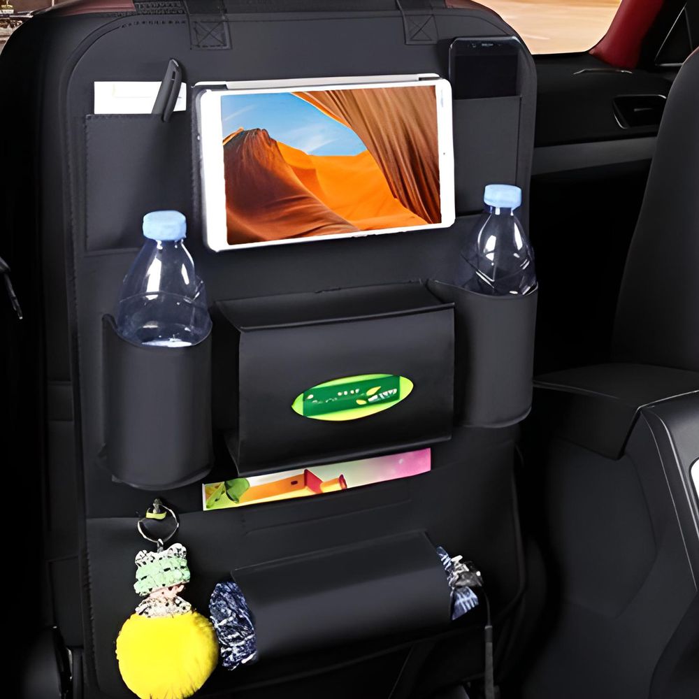 Auto Rückenlehnenschutz aus Kunstleder Wasserdicht Autositz Organizer Rücksitz KFZ Aufbewahrungstasche Kinder Multifunktionale Große Taschen Retoo
