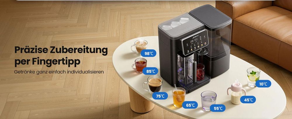 JIMMY R9 Pro, Aufsatz-Wasserfilter, 5,5 l, Schwarz, Transparent