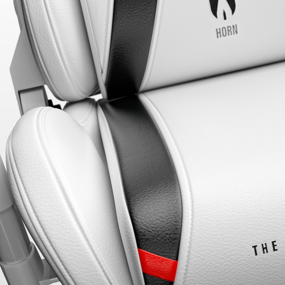 Diablo X-Horn Gaming Stuhl Bürostuhl Schreibtischstuhl 3D Armlehnen Ergonomisches Design Nacken/- Lendenkissen Kunstleder Wippfunktion, Farbe: Weiß, Größe Normal