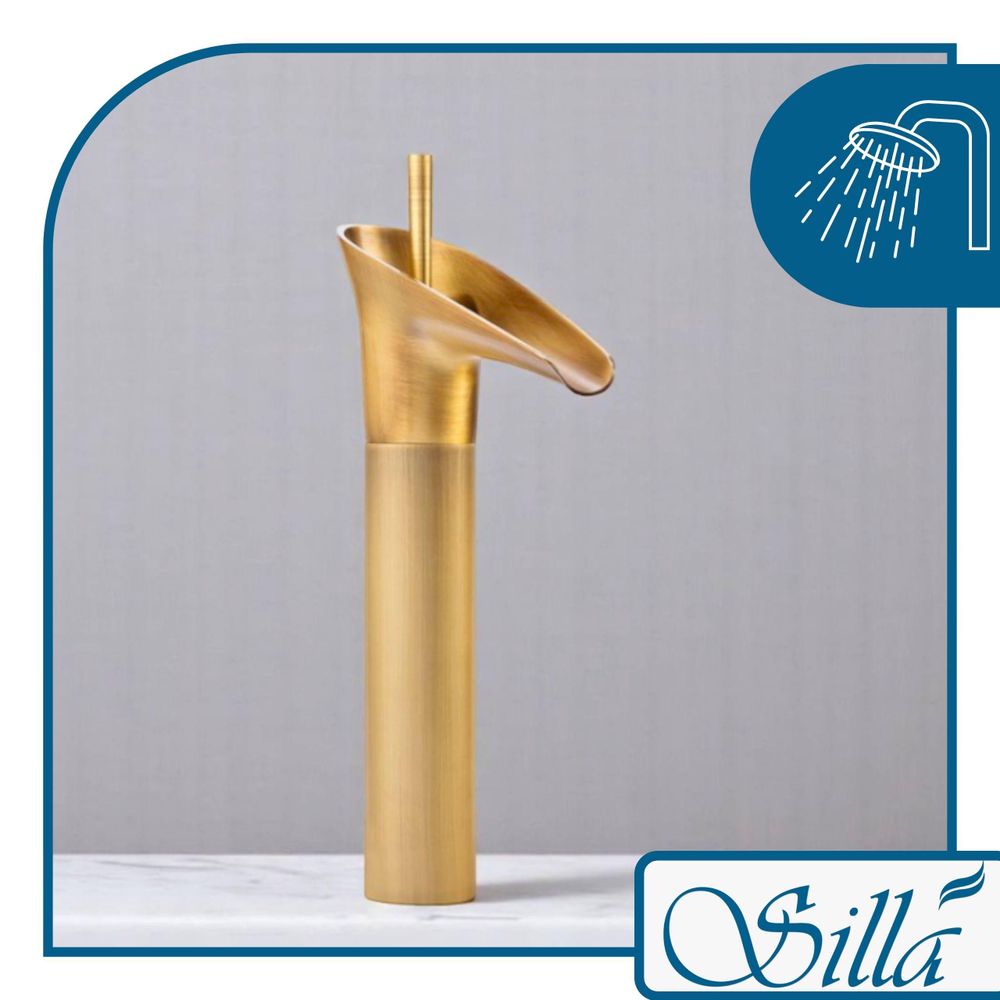 Silla, Gold, Wasserhahn, Spültischarmatur, Messing, Einhebelmischer, Bad, Armatur