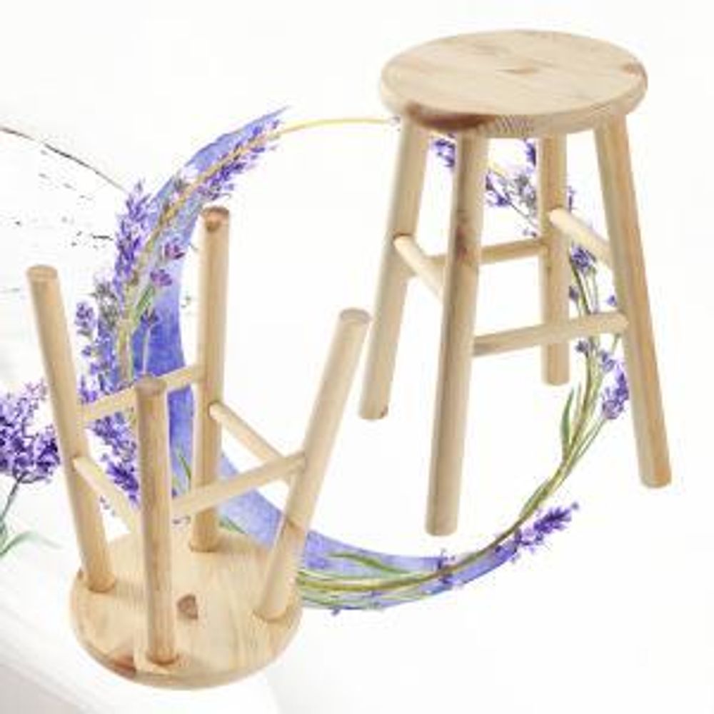 KADAX Holzhocker "Falun", aus natürlichen unlackierten Kiefernholz, Sitzhocker, Tritthocker, Rund