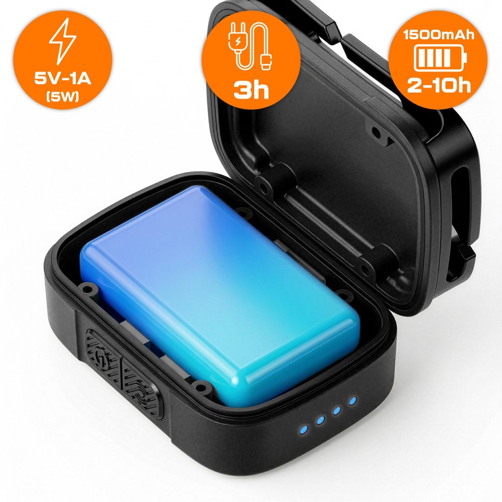 EVI TECH WaveBeam 300 LED Stirnlampe Schwarz Akku USB-C Bewegungssensor 300lm Wasserdicht IP55 Kopflampe mit Rotlicht Outdoor Laufen Camping