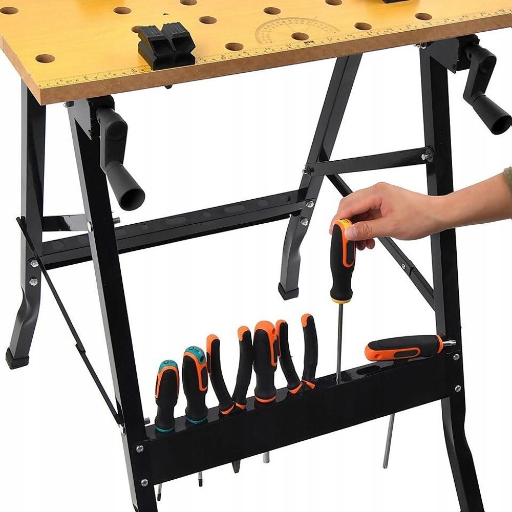 LUXTOM | Werkbank Werk-und Spanntisch, 56x78x62cm, Arbeitstisch höhenverstellbar, Werkbank mit Spannbacken