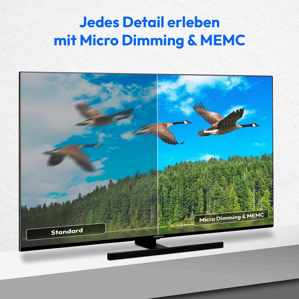 MEDION 163,9 cm (65 Zoll) QLED Fernseher (Smart-TV, Dolby Vision HDR, VIDAA Store, Prime Video, Disney+, DAZN, Paramount+, DTS X, Dolby Atmos, PVR, Bluetooth, MD 865600)
