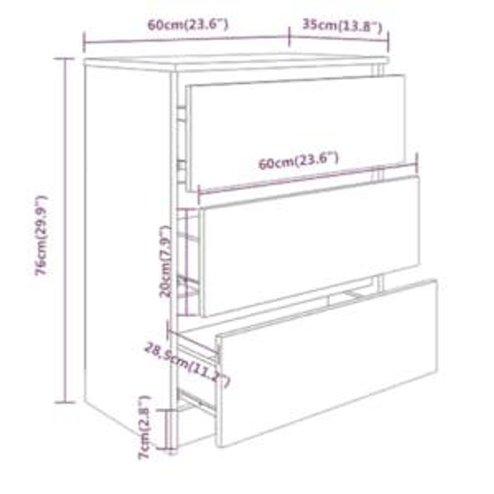 vidaXL Sideboard Weiß 60x35x76 cm Holzwerkstoff