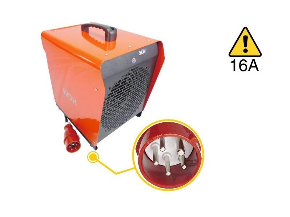 Elektrický ohrievač 9 kW, ŠxHxV 300x390x430 mm, vzduchový výkon 660 cbm/h, 400/50 V/Hz