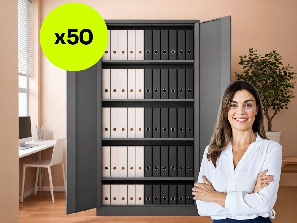 Muralo Metallschrank für Büro AKTENSCHRANK für Dokumente und Ordner – Stahlschrank – Anthrazit – abschließbar 90x40x185cm
