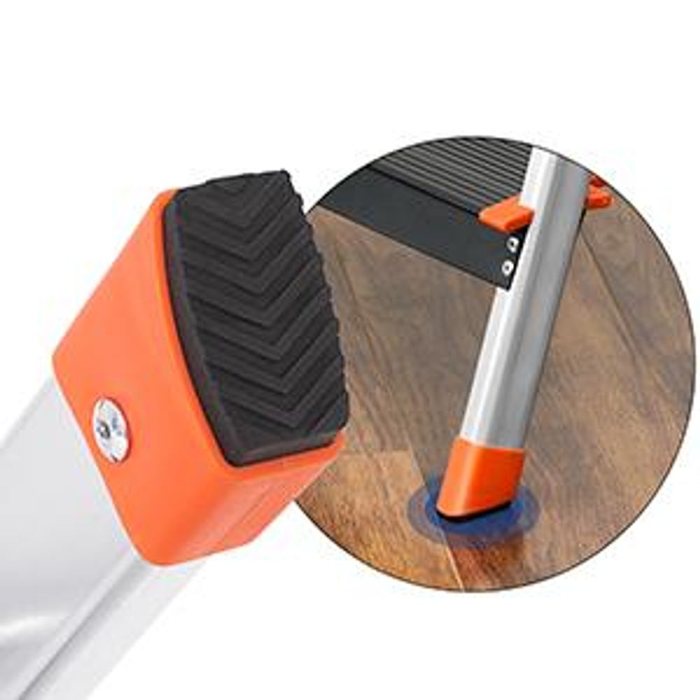 SONGMICS Leiter mit 3 Stufen, Aluleiter, mit Handlauf, Werkzeugschale, Klappleiter
