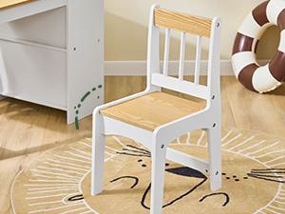 SoBuy Kindertisch mit 1 Stuhl Set Aufbewahrungsmöbel Weiß Skandinavisch KMB60-WN