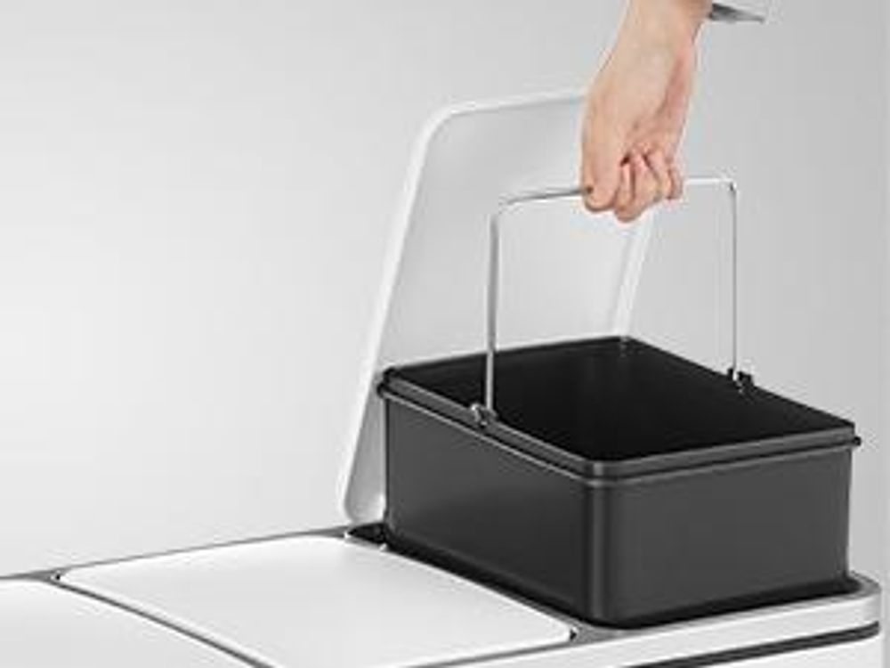 SONGMICS Mülleimer Mülltrennsystem, 3 x 18 L, ergonomisch, 3 Fächer, Küche