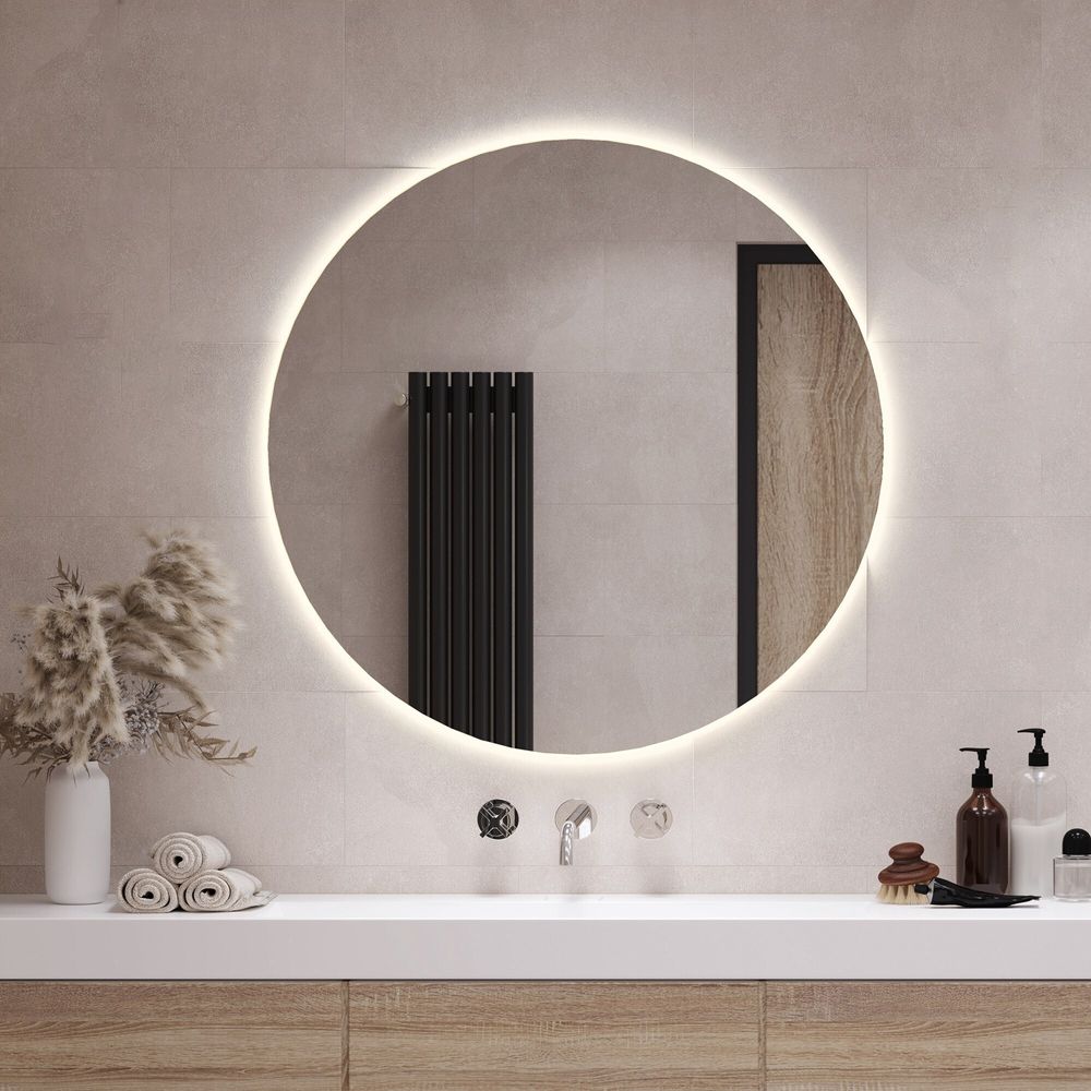 Spiegel mit Beleuchtung - Badezimmerspiegel mit LED - Wandspiegel - Rund Ø100 cm – Farbtemperatur Warmweiß 3000K
