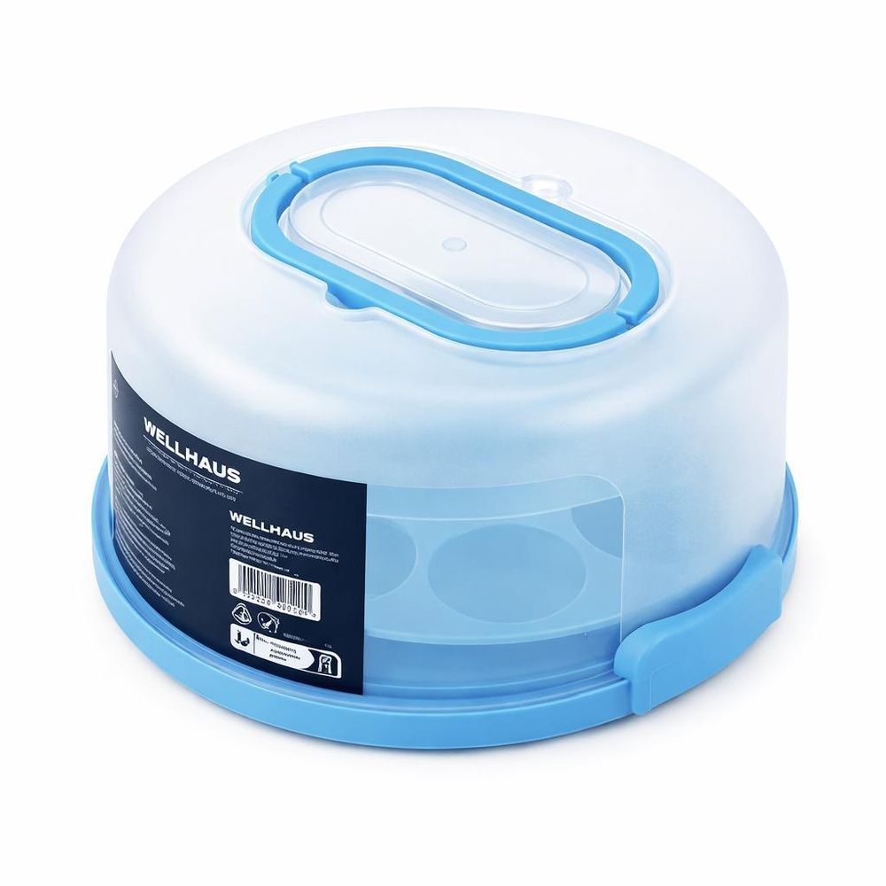 WELLHAUS Tortenbehälter Blau 30x26,5x15,3 cm