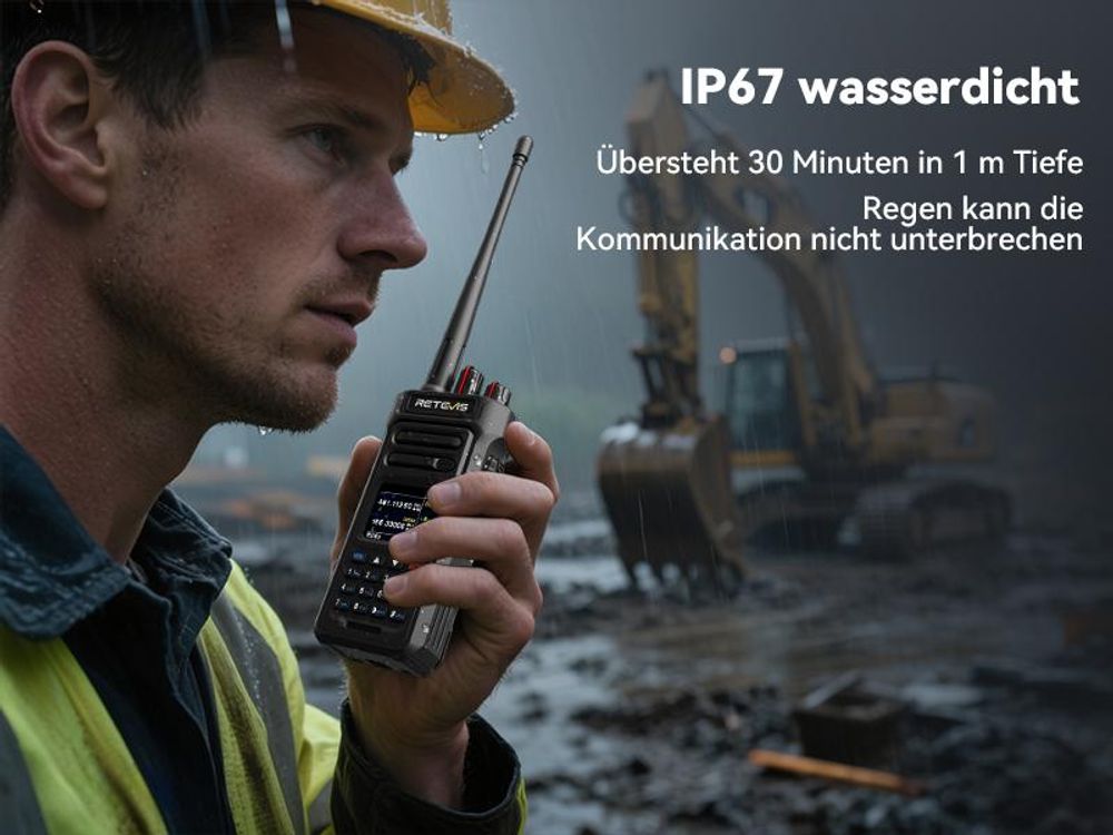 Retevis RT29S Walkie Talkies, Funkgeräte set, Professional, Großer Reichweite, IP67, LCD-Bildschirm, Rauschunterdrückung, für Logistik und Transport